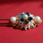 Luxury Pearl Dian Cui Style Hairpin – New Chinese Style Peacock Feather Hair Fork