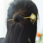 Double Koi Hairpin with Natural Hetian Jade & Enamel – Chinese Auspicious Tassel Hair Accessory for Women