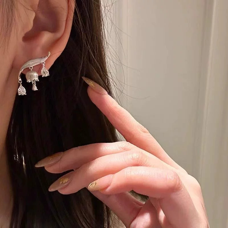 Lily of the Valley Zircon Drop Earrings