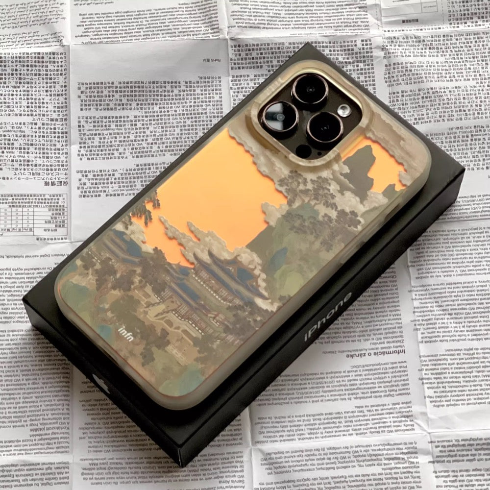 Misty Rain And Pavilion Apple Iphone Phone Protective Case（2 Sets）
