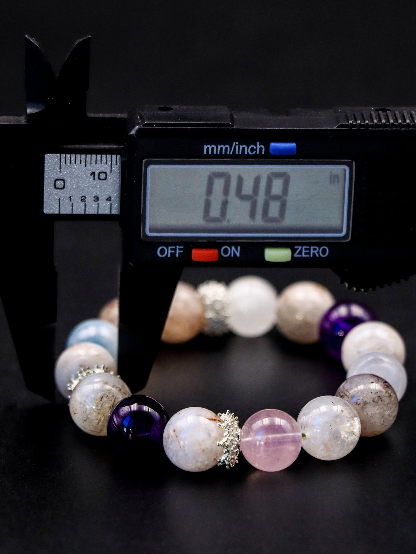 Mystic Harmony Crystal Healing Bracelet – Black Super Seven, Ghost Quartz, Rose Quartz & Amethyst Energy Blend