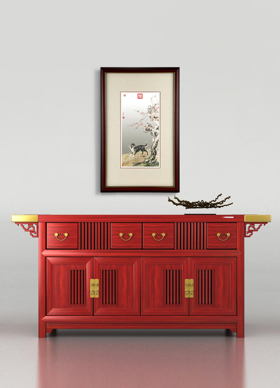 Immortal Hound Silver Wall Art – Handcrafted Chinese Repoussé Décor