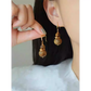 Natural Qi Nan Agarwood Small Gourd Earrings for Women – Alloy Hook, New Chinese Wooden Earrings