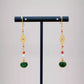 Natural Green Jade Ruyi Earrings – Elegant Oriental Pearl Earrings for Hanfu Styling