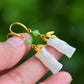 Mutton Fat White Hetian Jade Bamboo Segment S925 Gold Vermeil Silver Earrings for Women