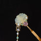 Traditional Chinese Hair Stick with Jade & Pearls | Handmade Hanfu & Qipao Hair Accessory