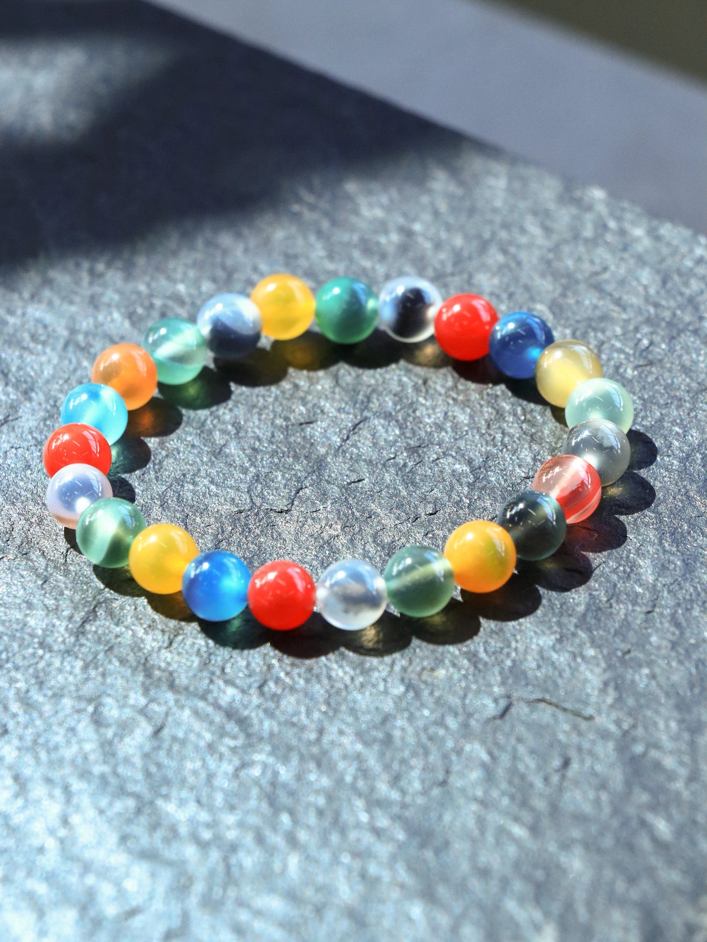 Natural Candy-Heart Agate Bracelet – Grounding, Joy & Aura Cleansing Crystal Jewelry