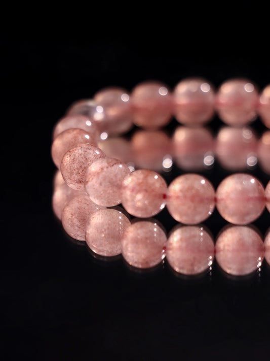 Natural Strawberry Crystal Bracelet – Emotional Balance & Self-Love Healing Jewelry