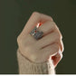 925 Sterling Silver Filigree Red Agate Butterfly Ring – Adjustable Vintage Chinese Style Statement Ring
