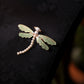 Vintage Enamel Dragonfly Pin-Elegant Cloisonné-Inspired Coat Accessory with Vintage Charm