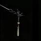 Traditional Chinese Plum Blossom Hairpin – Ebony Wood Hair Stick with Jade Teardrop for Hanfu