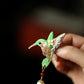 Vintage Embroidered Bird and Pearl Brooch – New Chinese Style Elegant Lapel Pin