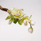 Jasmine Velvet Flower Sandalwood Hairpin – New Chinese Style Floral Hair Ornament