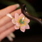 Black Ebony Lotus Long Tassel Hairpin – New Chinese Style Hanfu Hair Accessory