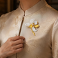 New Chinese Style Magnolia Brooch with Faux Hetian Jade – Luxury Oriental Fashion Accessory