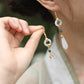 Magnolia Flower Jade Ring Earrings – Elegant Oriental Jewelry with Vintage Chinese Aesthetic