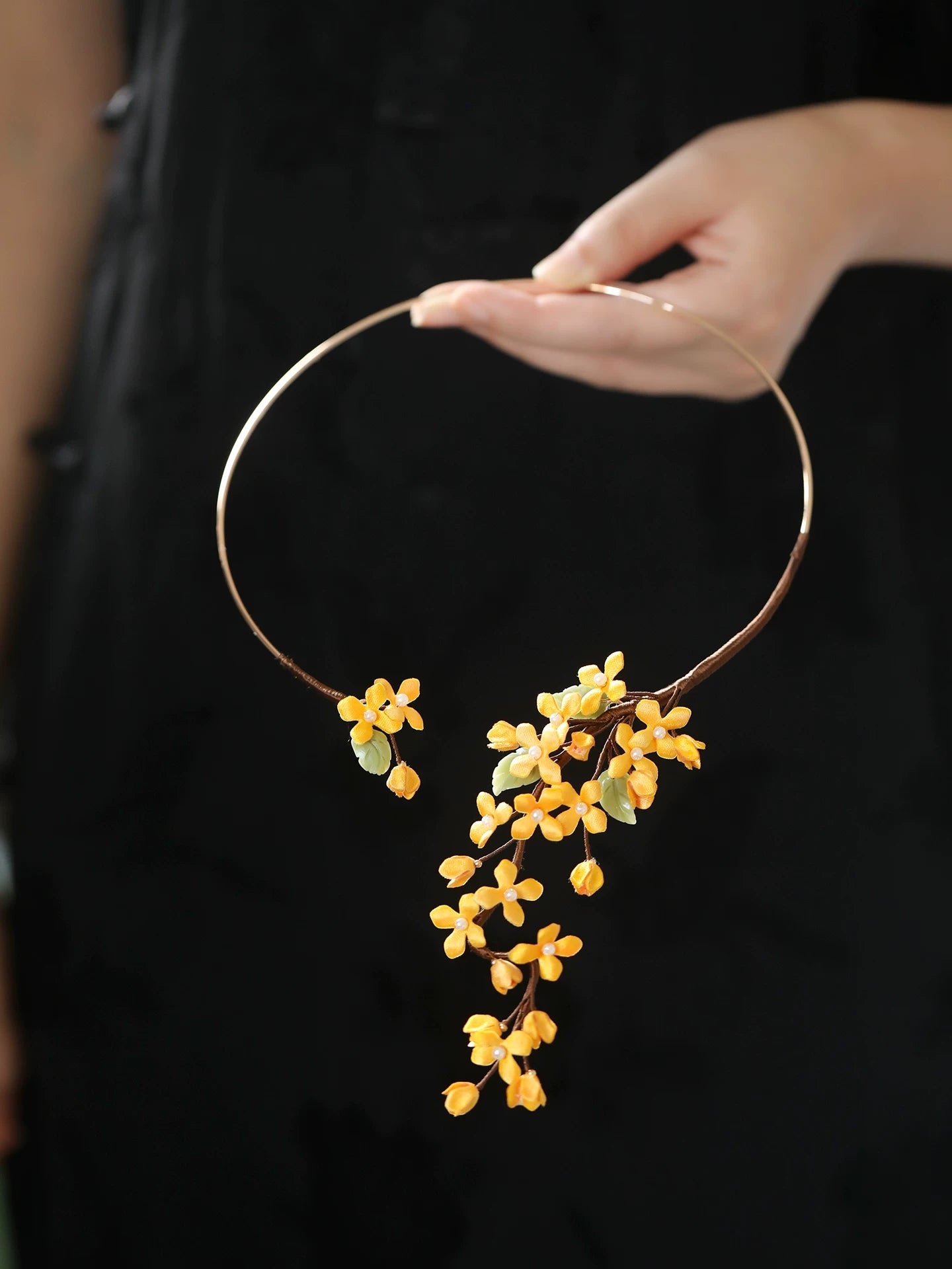 Guofeng Osmanthus Collar Necklace – Elegant Qipao Accessory