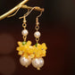 New Chinese Style Osmanthus Earrings – Vintage Floral Dangle Earrings with Oriental Charm