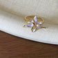 Purple Drip-Glaze Iris Flower Adjustable Ring