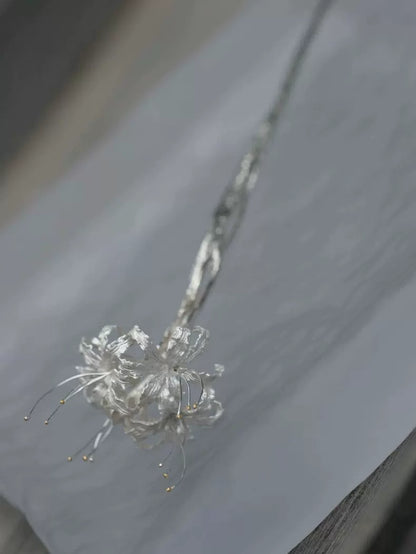 Original Handmade Lycoris Radiata Hair Stick – Elegant Oriental Floral Hairpin
