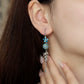 Cloisonné Flower Earrings with Jade Beads and Wheat Tassels – New Chinese Style