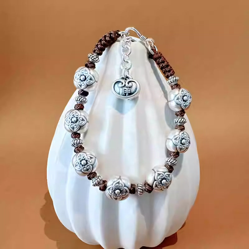 “Shishi Ruyi” Persimmon Bracelet – Handmade New Chinese Style Adjustable Luck Bracelet