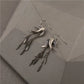 S925 Sterling Silver Swallow Leaf Tassel Earrings – New Chinese Style Vintage Dangle Earrings