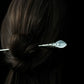White Calla Lily Pearl Hairpin – New Chinese Style Elegant Silver-Plated Hair Stick（A Pair）