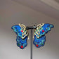 Misty Butterfly Embroidered Earrings – Handmade Blue Chinese Style Studs for Hanfu & Qipao