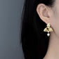 New Chinese Style Folding Fan Earrings – Faux Pearl Luxury Bridal Drop Earrings for Women