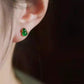 S925 Gold-Plated Silver Jade Gourd Stud Earrings – Natural Green Jade Ear Jewelry for Women, Chinese New Year Gift