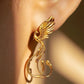 New Chinese Style Phoenix Earrings – Vintage Tang Dynasty Inspired Gold Drop Earrings
