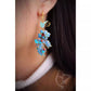 Guochao Filigree Turquoise Peach Blossom Earrings – Handmade Chinese Style Hanfu Accessories for Women