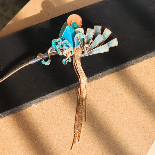 Handmade Velvet Flower Hairpin | Traditional Chinese National Style Hair Accessory Gift