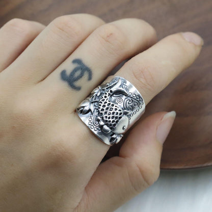 Lotus Koi Fisch Offener Ring