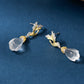 Chinese Phoenix Magnolia Crystal Long Earrings