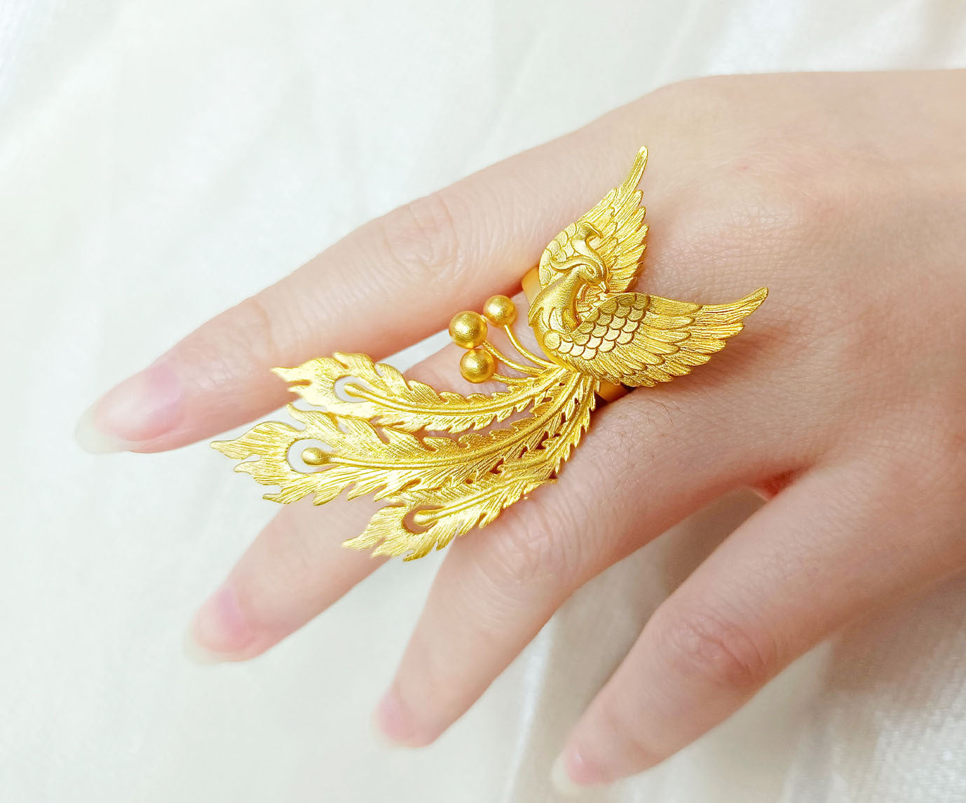Ancient Phoenix Wedding Lace Ring