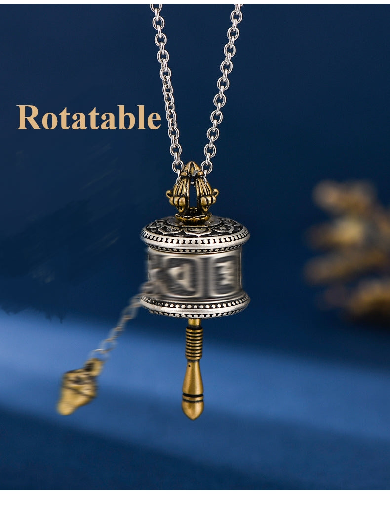 Six-character Truth Rotatable Eight Treasures  Auspicious Turning Sutra Tube Necklace (Rotatable)