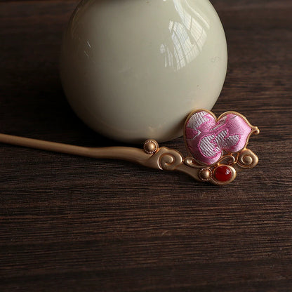 Pink color option for the fabric gourd hairpin