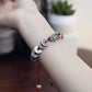 Xiupi Five Emperors Coin Handmade Refined Red Rope Bracelet- Sterling Silver