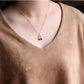 Double Happiness Gold Inlaid Jade Pendant - Sterling Silver