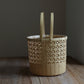 Circular portable bamboo woven basket