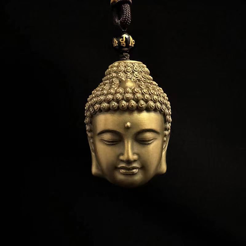 Brass Magic Buddha with Double Sides and One Mind Playing Pendant