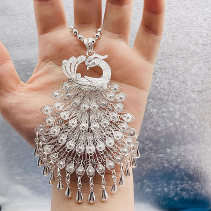 Neun Phoenix gebürstet gedrehter Phoenix Halskette-Sterlingsilber