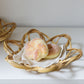 Handwoven flower shaped fruit tray bamboo basket Dim sum tray