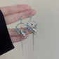 Blue Crane Round Tassel Earrings