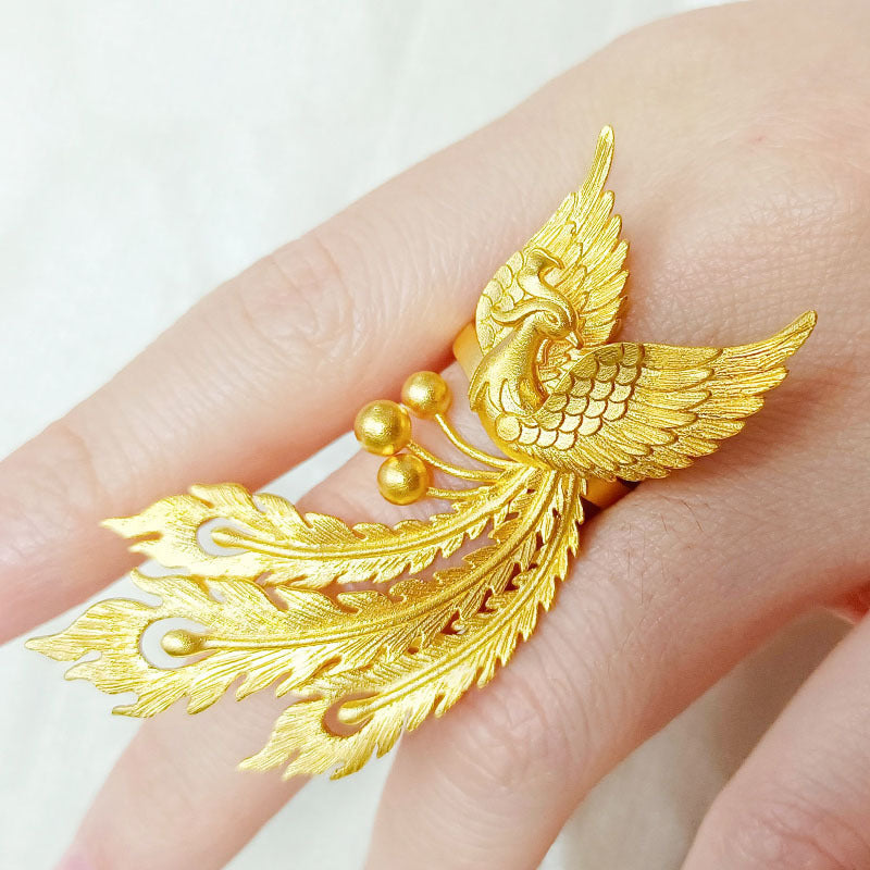 Ancient Phoenix Wedding Lace Ring