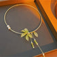 Bamboo Knot Leaf Pearl Collar Necklace
