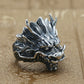 Chinese dragon head opening ring-Sterling silver