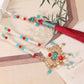 Pearl red agate Turquoise tassel long life lock pendant necklace